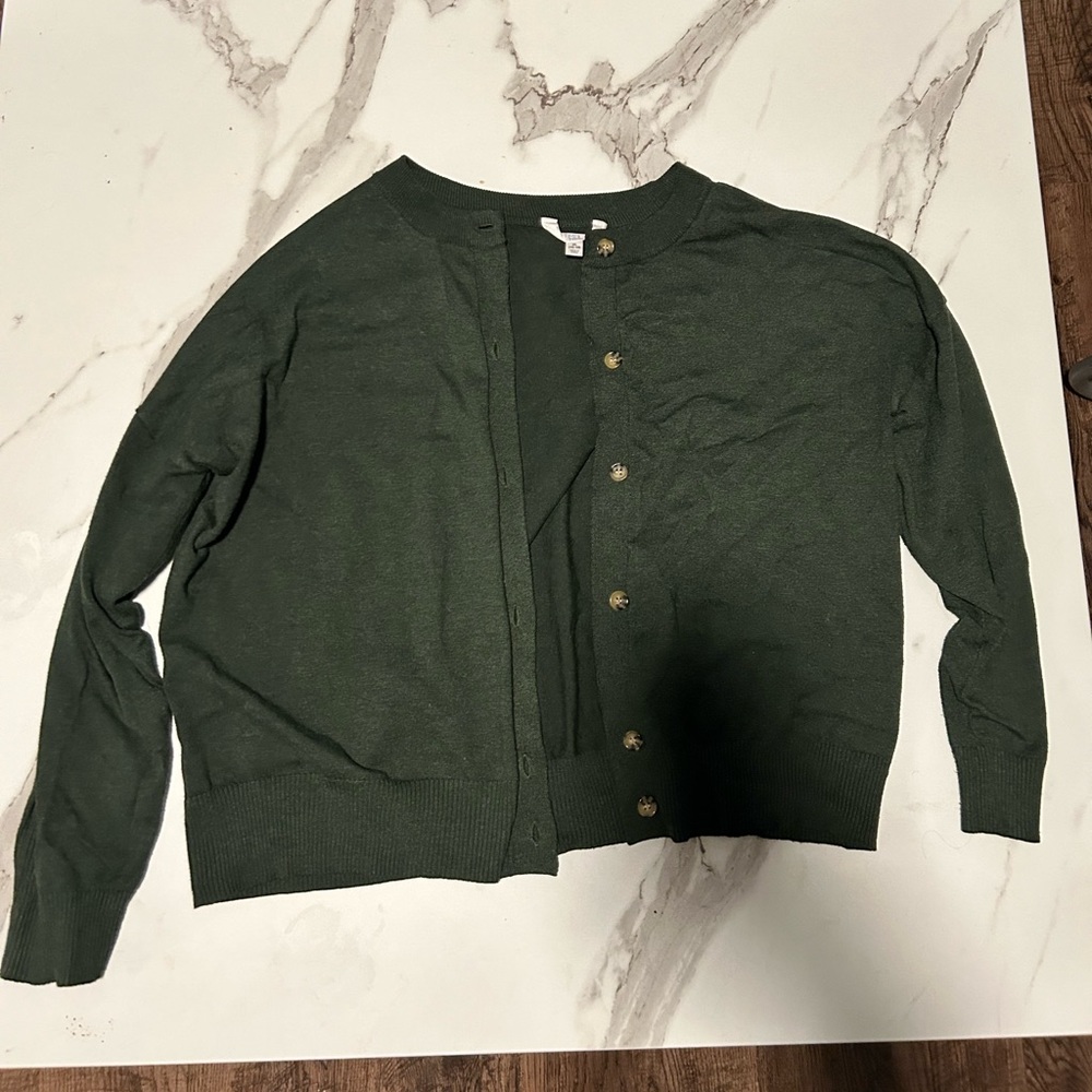 sage green cardigan xl